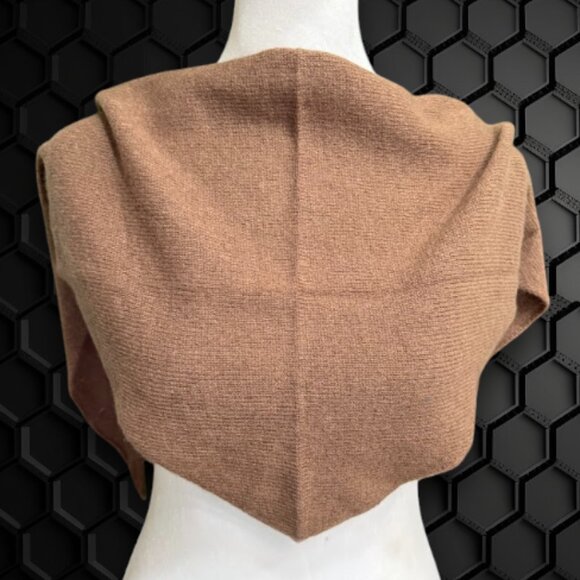 Brown 100% Wool Shawl Wrap Scarf Soft - Picture 2 of 5